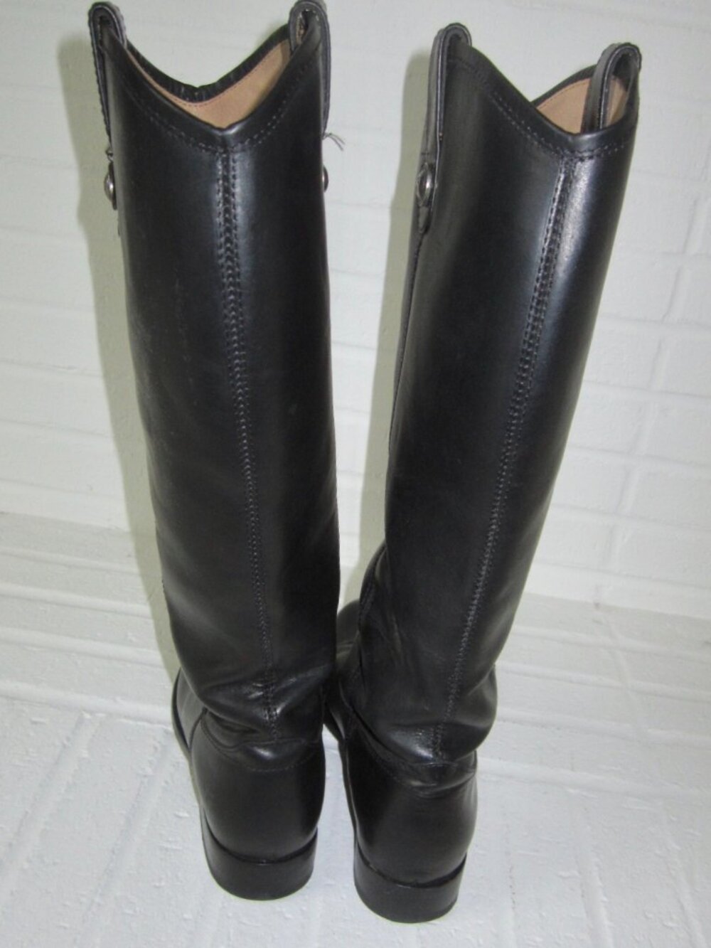 FRYE MELISSA Button Tall Boots Black Leather Women’s 6 1/2 M - Picture 7 of 16
